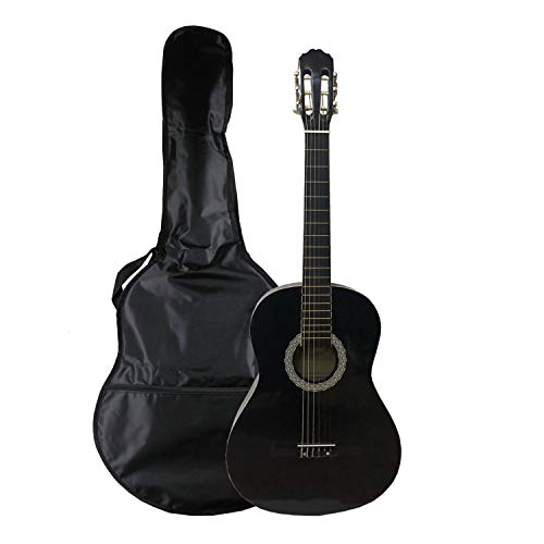 Navarra NV12 Guitare classique noir 4/4 avec housse et 2 médiators