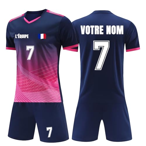 Générique Maillot de Foot Enfant, Ensemble Foot Enfant Personnalisé avec Votre Nom Numéro Logo, Maillot de Football Homme, Maillot de Foot Personnalisé pour Enfant et Adulte