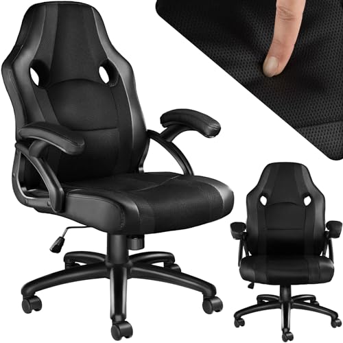 TecTake® Chaise Gaming Chaise de Bureau Fauteuil de Bureau Siège Gaming Fauteuil pivotant Design à 360°, Chaise Ergonomique, Fauteuil avec Accoudoirs, Roulette, Hauteur réglable, Teletravail