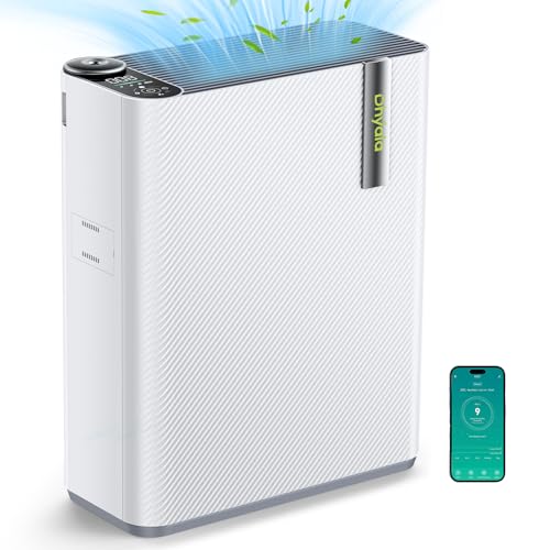 Dhyala Purificateur d'Air Intelligent, contrôle vocal/APP, Purifier jusqu'à 161㎡, véritable filtre à air à charbon actif HEPA, élimine 99,97% polluants, Air Purifier pour Poussières Animaux Odeurs