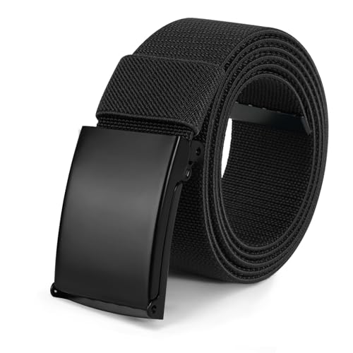 flintronic Ceinture en Toile Réglable Ajustable, Ceinture en Nylon Homme, 125cm Ceinture Élastique pour Homme, Ceinture Tactique Militaire, Boucle de Ceinture Militaire