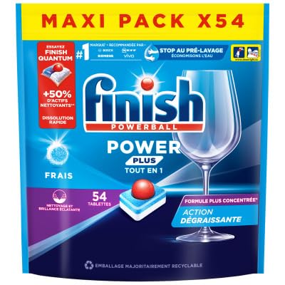 Finish Tablettes Lave-vaisselle Power Plus - Le pack de 54 dose