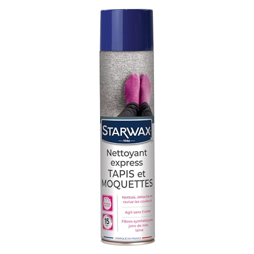 STARWAX - Nettoyant Express Pour Tapis Et Moquettes En Fibres Naturelles Et Synthétiques Et Jonc De Mer - Nettoie Et Ravive - Sans Frotter - Formule Express - Fabriqué en France - 600 ml