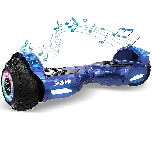 GeekMe Hoverboards 6.5 pouces, Double Moteur, Hoverboards Auto-équilibrant Avec LED, Bluetooth Intelligent, Système d'Auto-équilibrage, Cadeaux pour Enfants