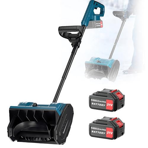 Souffleuse À Neige sans Fil, Souffleuse À Neige Électrique 650 W, Balayeuse À Neige Pliable 33 000 TR/Min, Largeur de Déneigement de 30 CM, Distance de Projection de 8 M Et Interrupteur de Sécurité