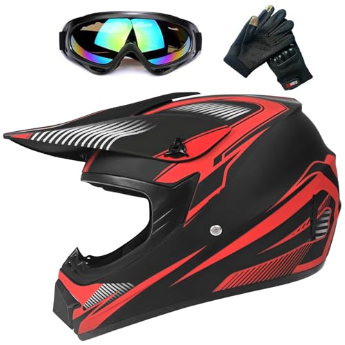 ZJRA Jeunesse Casques De Moto,Casque Cycliste pour Enfants,Garçon Et Fille Scooter De Ski VTT Casque,Dot/ECE Certification,Convient pour Toutes Les Saisons,3,S