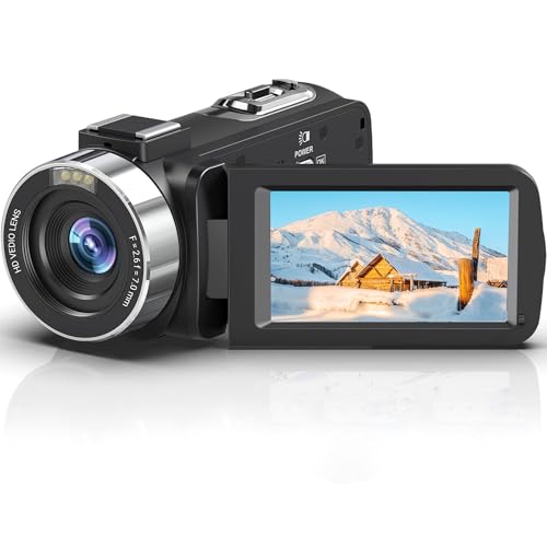 Caméra Vidéo 4K, Caméscope WiFi à Zoom Numérique 18x, Caméra de Vlogging Ultra HD 48MP, Appareil Photo Numérique à écran Tactile 3,0 Pouces avec Télécommande