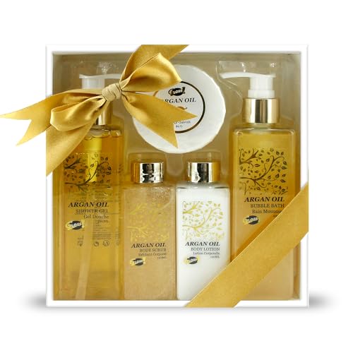 Coffret Cadeau pour Femme | Produits de Bain à l’Huile d’Argan | Idée de Cadeau Original pour Femmes | Idéal Anniversaire Maman | Panier de Beauté, Soin et Bien-être | EVASION by Gloss!
