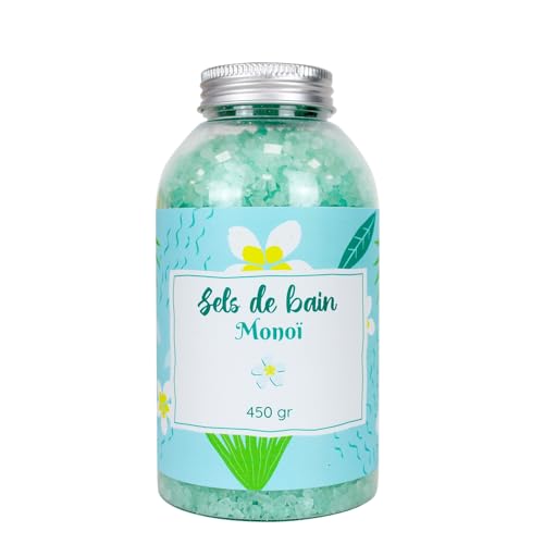 Sels de Bain Monoï 450g - Relaxation Détente, Spa à la Maison, Soin Corps - Sels de Bain Relaxant Muscle Naturel, Bien Etre - Pour Adulte et Enfant - French Tendance