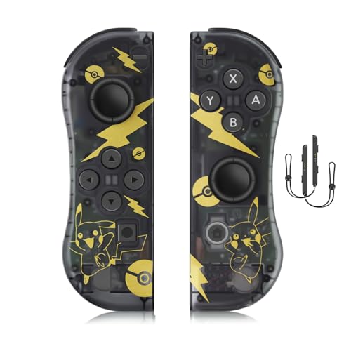 Holilo Manette Switch, L/R Manette Switch Sans Fil Compatible avec Switch/OLED/Lite Manette avec Double Vibration/6-Axis Gyro/Activation/Capture d'écran Fonction-Gris