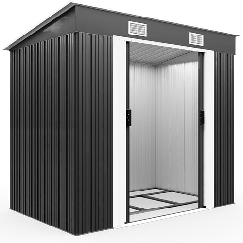 GARDEBRUK® Abri de Jardin métal L 2m² Fondation 200x125x185cm Porte coulissante Anthracite cabane de Jardin cabanon Rangement Outils 3,4m³