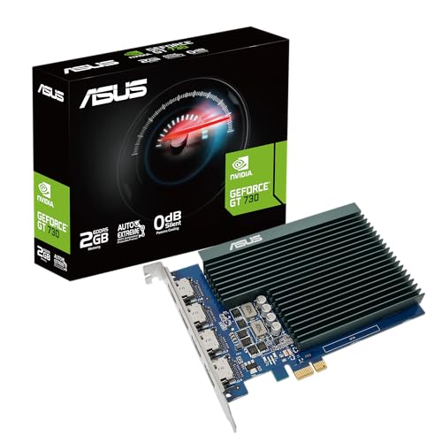 ASUS NVIDIA GeForce GT 730 – Carte graphique (2GB GDDR5, 4x HDMI, PCIe 2.0, Design à slot unique, Refroidissement passif)