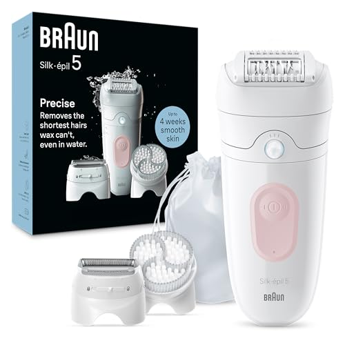 Braun Silk-épil 5 Épilateur électrique pour une élimination facile des poils en peau douce durable 5-060 Blanc/flamant rose