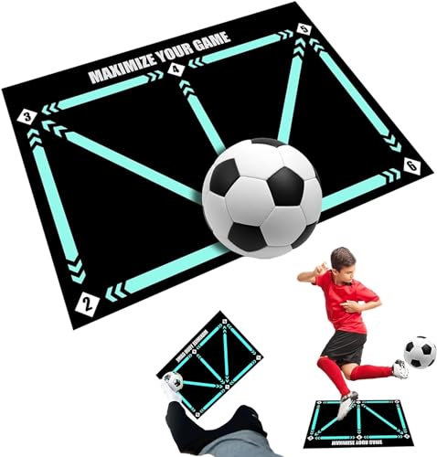 Tapis d'entraînement de pas de football, accessoires auxiliaires silencieux de dribble d'entraîneur de football, tapis de porte de football antidérapant pour terrain de football d'angle (1PCS)