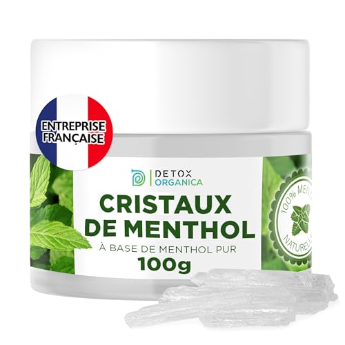 Cristaux de Menthe - Sauna et Inhalation - 100g de Menthe 100% Naturelle - Grands Cristaux de Qualité Supérieure - Parfum Intense (100g Flacon)