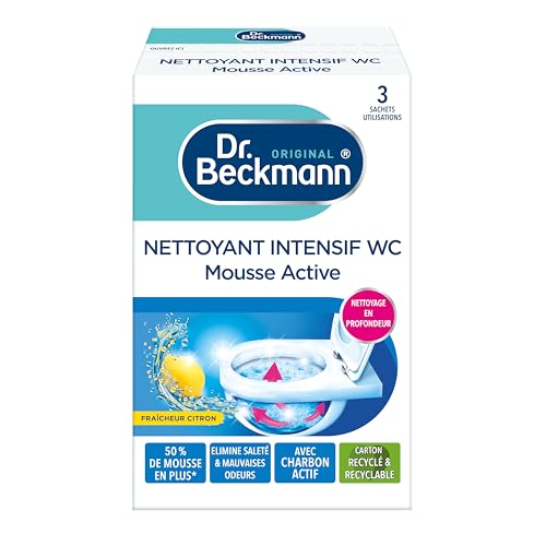 Dr. Beckmann Nettoyant Intensif WC Mousse Active |Nettoyage en profondeur et fraîcheur durable| 3 x 100 g