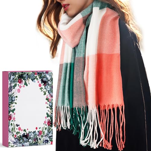 Cadeau Noel Echarpe Femme Hiver: Idee Cadeau Femme Original Utile Foulard Femme Echarpe Cachemire Etole Chale Femme Hiver, Secret Santa Cadeau Maman Calendrier de l'avent Echarpes et Foulards Femme