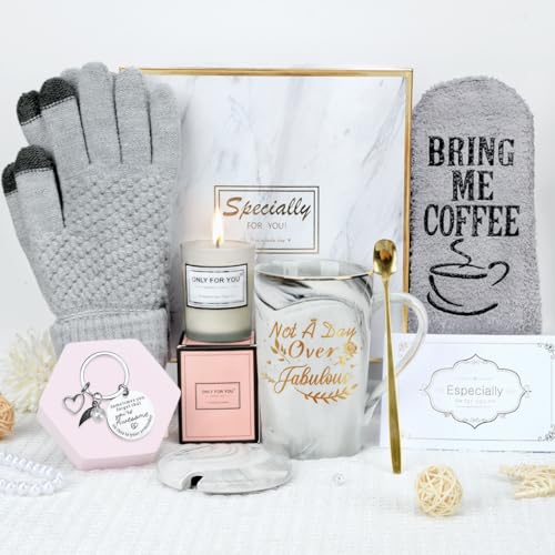 Cadeau Anniversaire Femme Hommes, 12oz Tasse à Café Porcelaine Personnalisé avec Chaussettes et Gants, Cadeau pour Femme Idées De Cadeau Gris Amusantes pour Femme Maman Fille Soeur Amie