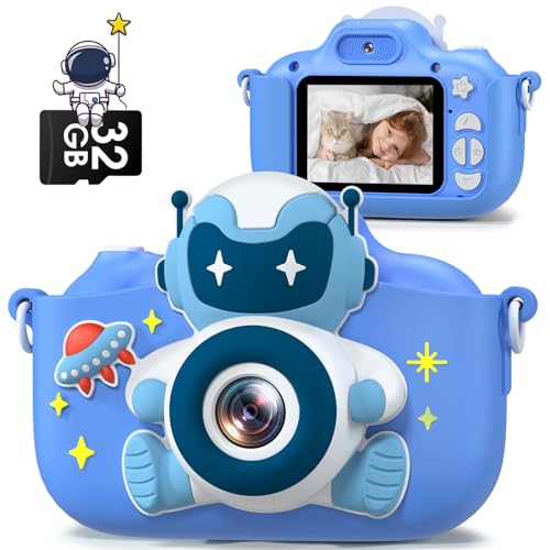 Appareil Photo Enfant, Gofunly 2.0 Pouces Appareils Photos Numériques pour Enfants avec 32GB Carte, 1080P HD Mini Camera Enfant Rechargeable Caméscope Cadeau Jouet Filles & Garçons de 3 à 12 Ans