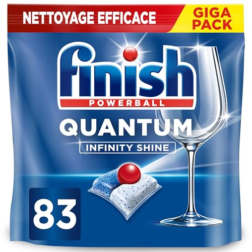 Finish Quantum Infinity Shine Pastilles Lave-Vaisselle, Elimine Les Taches Tenaces, 83 Capsules