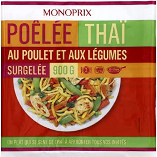 Monoprix Poêlée Thaï au poulet et aux légumes, surgelés - Les 3 portions de 300g