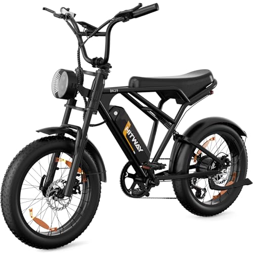 HITWAY Vélo électrique 20 * 4.0 Pouces VTT Électrique avec Batterie au Lithium 48V15Ah/2 * 13Ah,Autonomie 45-150km Ville E-Bike avec 7 Vitesses, Moteur 250W pour Adulte