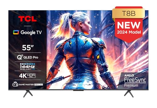 TCL TV QLED 4K 139 cm 55T8B - QLED Pro - 144Hz - Google TV