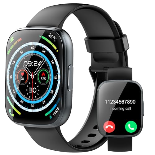 Puqo Montre Connectée Homme Femme avec Appel Bluetooth, 1.95" HD Smartwatch avec 100+ Modes Sportifs, Montre Connectee Sport Etanche IP68 avec Podometre/Sommeil/Cardiofrequencemetre pour Android iOS