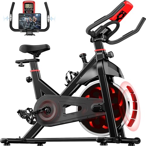 Dskeuzeew X3 Vélo d'Appartement Magnétique Vélo de Fitness d'intérieur à roue d'inertie 12KG, écran LCD, capteur de fréquence cardiaque, construction en acier 80MM, capacité 150KG