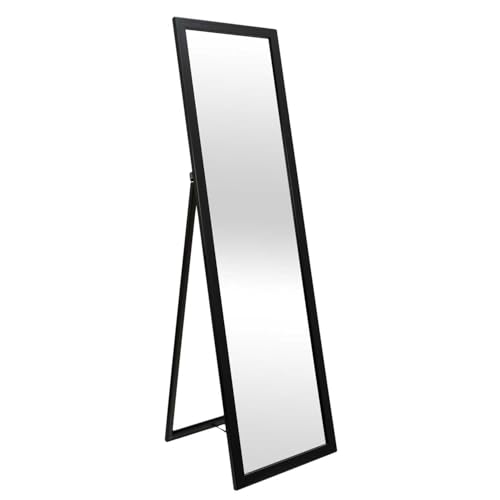 HOME DECO FACTORY, HD4252, Miroir sur Pied Noir Design Élégant et Pratique, Idéal pour Salon ou Chambre, Matériaux Durables, Parfait pour Votre Décoration Intérieure 124 cm, Plastique-PS, 122 cm