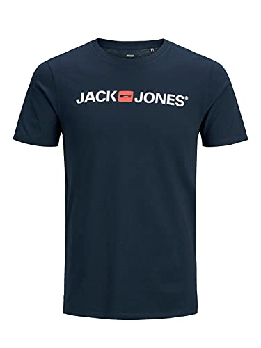 Jack & Jones Homme Jjecorp Logo T-shirt Crew Neck Noos Ps T shirt, Blazer Bleu Marine., 4XL Grande taille EU