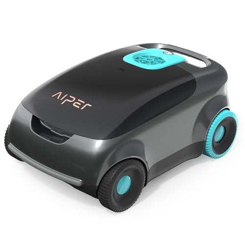 AIPER Scuba E1 Robot Piscine sans Fil, 3μm+180μm Filtration Avancée, 100-130 Minutes Autonomie, Système Tri-Moteur Aspirateur Piscine, 2-3 Heures de Charge, Idéal pour Les Piscines Hors Sol 100㎡