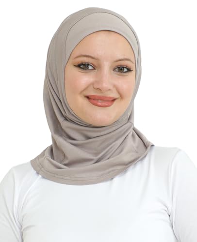 Prien Hijab De Sport Pour Femme, Turban En Coton Musulmane, Foulard Doux, Robe De Priere Bonnet À Porter, Vetement Islamique Pour Voile Echarpe, Abaya Islam (Vison Clair)