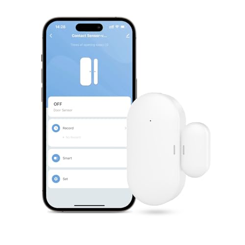 Maxcio Détecteur d'Ouverture Porte/Fenêtre, NÉCESSITE Tuya Zigbee Hub, Capteur de Porte pour Système d'Alarme et Domotique Intelligente, Alerte de Notification par APP