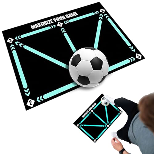 QUSLLIS Tapis de football, pour l'entraînement, le contrôle du ballon, accessoires d'entraînement de football, tapis de gymnastique pour enfants, tapis d'entraînement antidérapant, noir