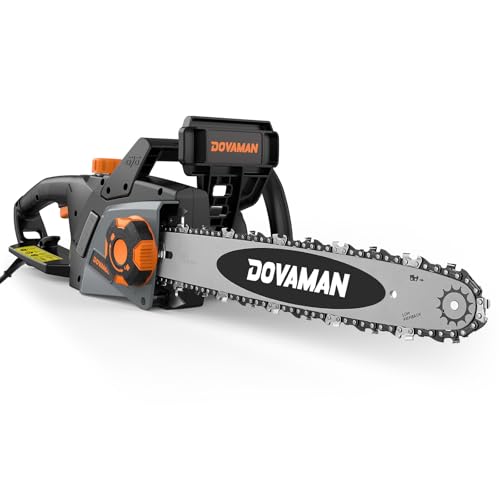 DOVAMAN Tronçonneuse Électrique 2400W, avec Système de Tension Automatique SDS, 40cm Guide et Chaîne Oregon, 15m/s Vitesse de Chaîne, Lubrification Automatique, Frein Mécanique, 2 Chaînes - DCS01A