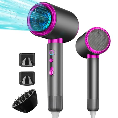 AIUNAOM Seche Cheveux 2400W Sèche Cheveux Professionnel Ionique Hair Dryer 3 Modes Réglables 2 Températures 2 Concentrateur Thermo Protect 1 Diffuseur pour Coiffage en Salon Flintronic Famille Voyages
