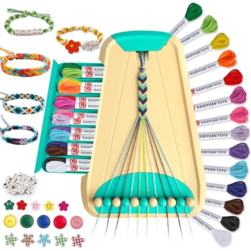 TingingYuli Arts et travaux manuels pour les enfants de 8 à 12 ans, kit de fabrication de bracelets d'amitié pour filles, kit de fabrication de bijoux, cadeaux de Noël pour enfants de 6-12 ans (Bleu)