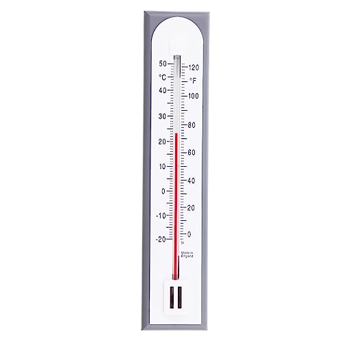 Thermometre Interieur précis pour une utilisation comme Thermometre Interieur Maison, au bureau, dans le jardin ou dans la serre - Facile à fixer au mur (gris)