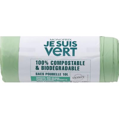Monoprix Vert Sacs poubelle Biodegradables - Le lot de 20x 10L