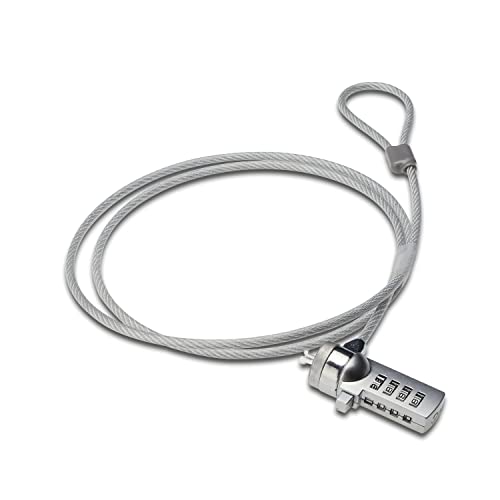 ACT Antivol Portable à Combinaison de 1,5 m, câble antivol Portable, Serrure à Mot de Passe à 4 Chiffres, pour Ordinateur Portable et PC - AC9015