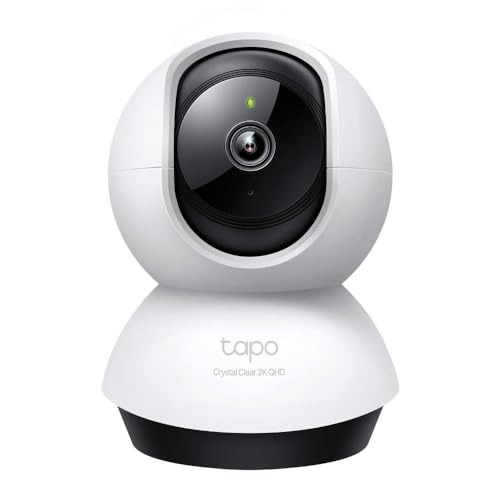 TP-Link Tapo 2K(4MP) Caméra Surveillance WiFi intérieure 360° C220, Vision Nocturne, Notifications en Temps réel, Détection de Personne, Suivi de Mouvement, Télécommande, Compatible avec Alexa