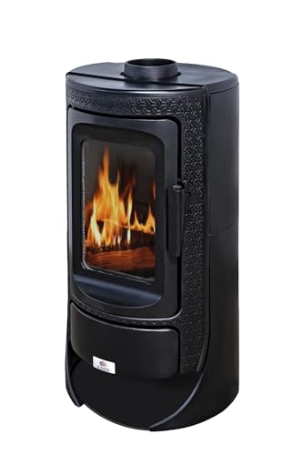 EIDER BIOMASA Royce Poêle à bois en fonte 24,28 kW Compact 95 x 55 x 63 cm Chauffage jusqu'à 305 m³ Classe A