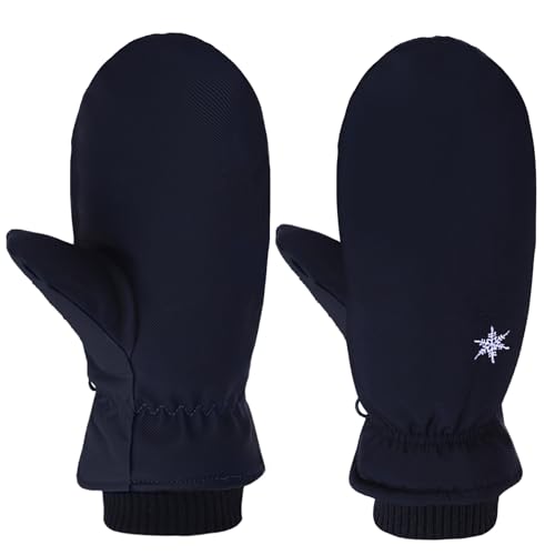 Bseical Gants Et Moufles Femme, Moufles Ski Homme, Gant Tactile, Gant Peluche Hiver Coton Thermique De Sport Moto Ski Velo VTT Cyclisme Impermeable Noir (Femme)