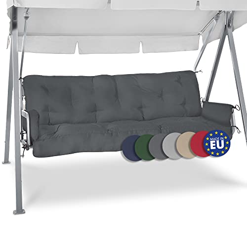 Beautissu Coussin balancelle, balancoire : Coussin Banquette + Coussins accoudoirs Flair HS 180x50x8cm - Gris Graphite