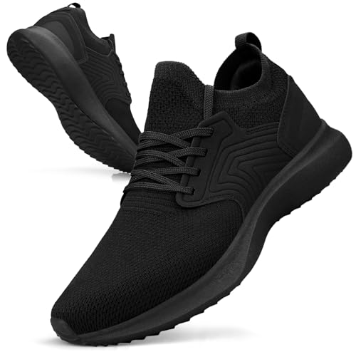 Giniros Basket Homme Chaussures de Sport Running Basquette Tennis Sport Course Légères Confortables Mode Marche Fitness Outdoor Gym Jogging Sneakers Homme Noir 43
