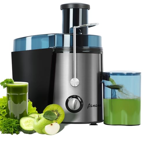 Panana Juicer, Extracteur de Jus Centrifuge 1000W avec Large Ouverture de 3", Machine à Jus pour Fruits et Légumes, Facile à Nettoyer, Acier Inoxydable, Sans BPA