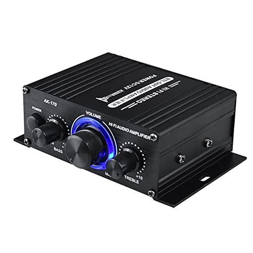 Haptufer Amplificateur de Puissance Audio -170 Amplificateur de Puissance Audio 200W + 200W Amplificateur de Puissance Audio pour Amplificateur de Puissance Audio avec Entrée