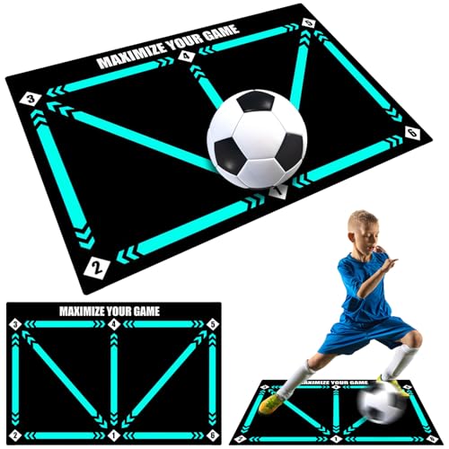 Axinyijia Tapis Foot Entrainement 90x60cm, Contrôle du Ballon de Tapis d'entraînement Foot, Tapis de Dentrainement'football pour Enfants et Adultes Amoureux du Foot