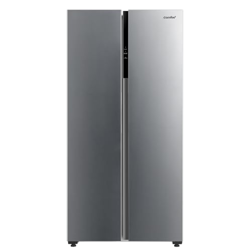 Comfee' RCS609IX2 Réfrigérateur-Congélateur Américan/No Frost/Compresseur Inverter/Hauteur 177,5 cm/460 L(271+189) de Réfrigération/Double contrôle/SuperCool, Inox